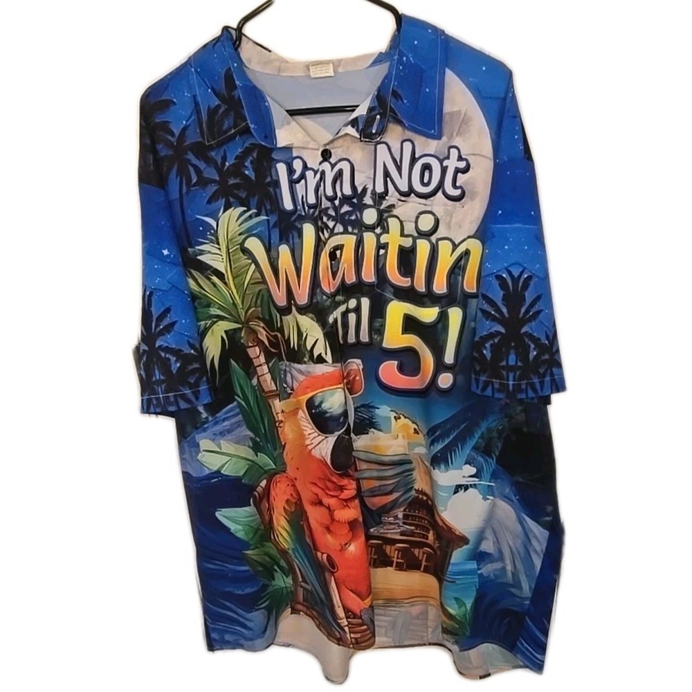 Hardaddy Shirt Size 4XL Hawaiian Shirt Buttons Up Pocket All Over Print Retired